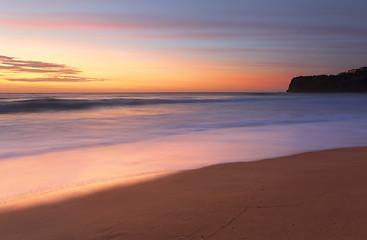 Image showing Summer sunrise Bungan Beach Australia