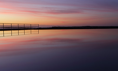 Image showing Sunrise reflections are peaceful meditations to purify the soul.