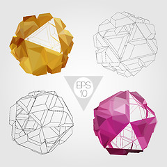 Image showing Abstract 3D sphere. Vector set.