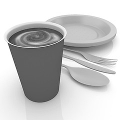 Image showing Fast-food disposable tableware