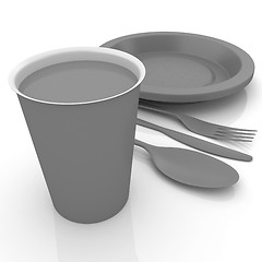 Image showing Fast-food disposable tableware