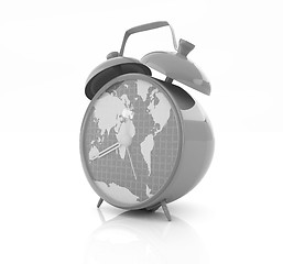 Image showing Clock of world map