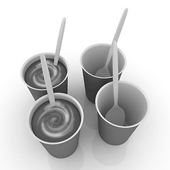 Image showing Coffe in fast-food disposable tableware