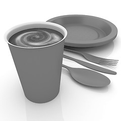 Image showing Fast-food disposable tableware