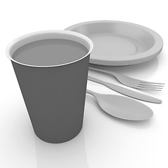 Image showing Fast-food disposable tableware