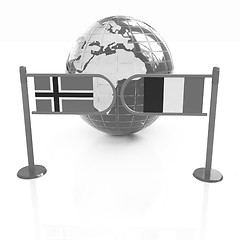 Image showing Three-dimensional image of the turnstile and flags of France and