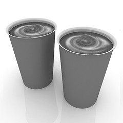 Image showing Hot drink in fast-food cap