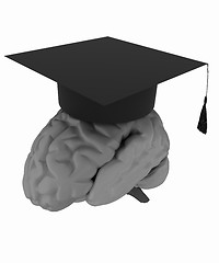 Image showing graduation hat on brain