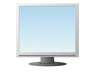 Image showing Isolated LCD monitor with blue image