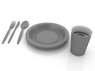 Image showing Fast-food disposable tableware