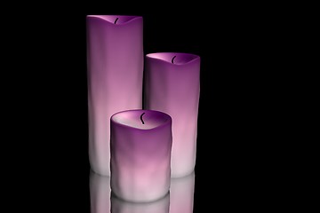 Image showing Gradient pink candles