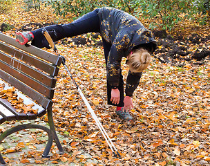 Image showing woman exercising in the park