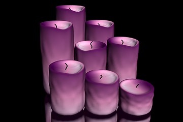 Image showing Gradient pink candles