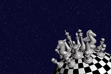 Image showing 3D image of the chess world (white) – inspired by “Little Prince” by Antoine De Saint-Exupery