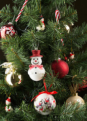 Image showing Christmas tree with toys. Background.