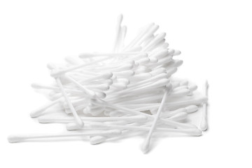 Image showing Cotton swabs in bulk on a white background