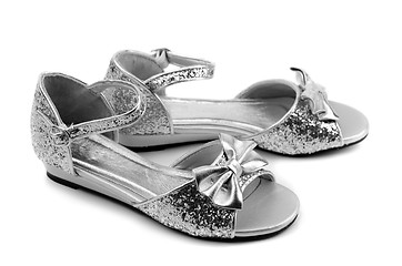 Image showing Dressy sandals with rhinestones for girls