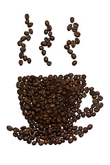 Image showing cup of coffee beans