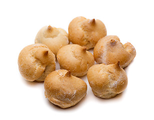 Image showing profiteroles on white background studio shot