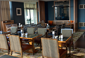 Image showing restaurant interior in shades of brown