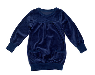 Image showing blue velvet dress