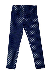 Image showing Blue cotton pants with polka dots