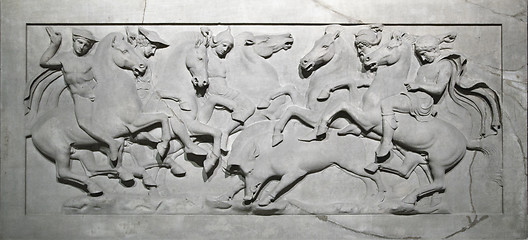 Image showing Bas-relief on a sarcophagus