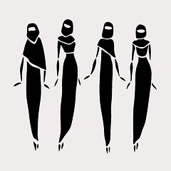 Image showing East women in veiled.