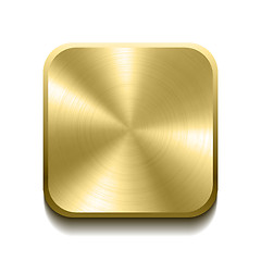 Image showing Realistic gold button