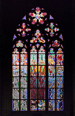 Image showing Stained-glass window in St Vit Cathedral, Prague