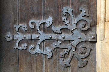 Image showing Decorative door hinge