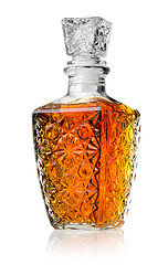 Image showing Crystal decanter with cognac