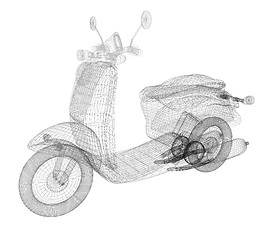 Image showing Vintage Retro Moped. 3d model