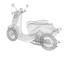 Image showing Vintage Retro Moped. 3d model