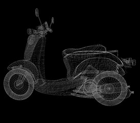 Image showing Vintage Retro Moped. 3d model