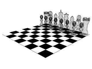 Image showing Chessboard with chess pieces