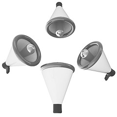 Image showing Loudspeakers as announcement icon. Illustration on white 