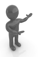 Image showing 3d people - man, person presenting - pointing. 