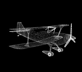 Image showing retro airplane isolated on black background 
