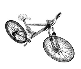 Image showing bicycle as a 3d wire frame object isolated