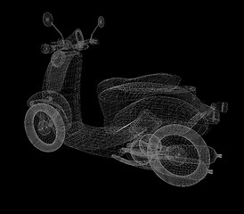 Image showing Vintage Retro Moped. 3d model