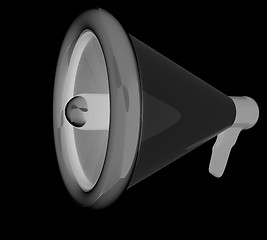 Image showing Loudspeaker as announcement icon. Illustration on black