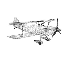 Image showing retro airplane isolated on white background 