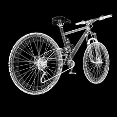 Image showing bicycle as a 3d wire frame object isolated