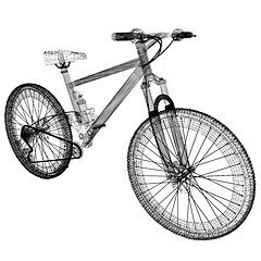 Image showing bicycle as a 3d wire frame object isolated