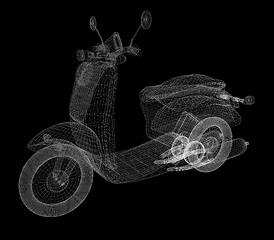 Image showing Vintage Retro Moped. 3d model