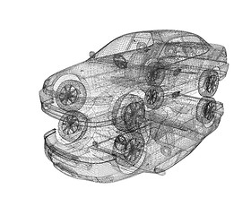 Image showing Model cars. 3d render 