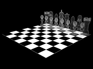 Image showing Chessboard with chess pieces