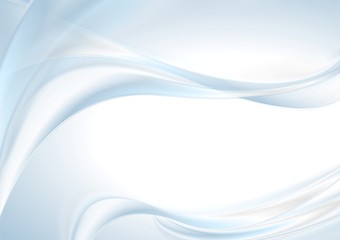 Image showing Abstract shiny light blue wave background