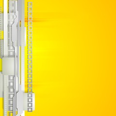 Image showing Grey and yellow technology background